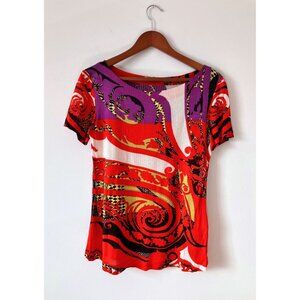 Etro Paisley Motif Mesh Top Multi Size IT 42/ US 6